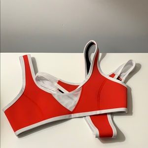 Very Cheeky Red and White Two Piece Bikini